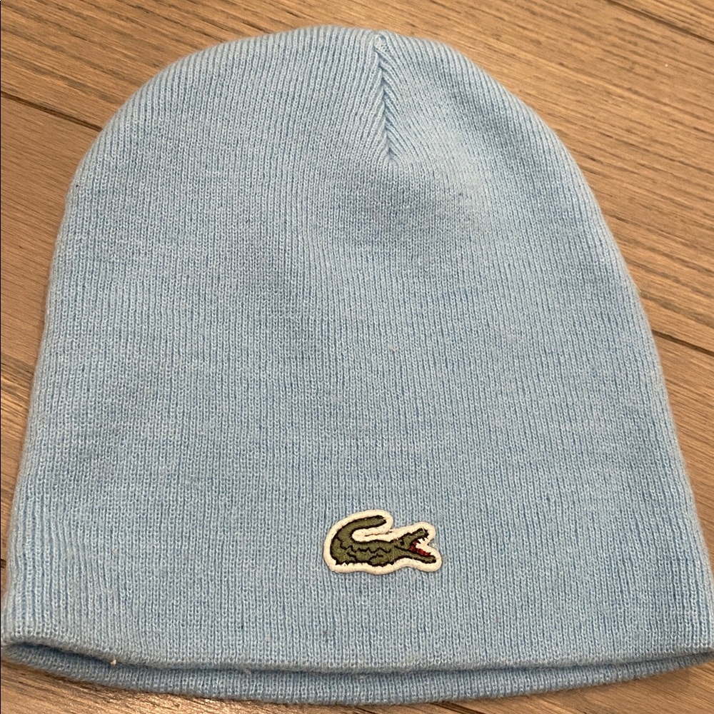 Lacoste Sky Blue Knit Beanie